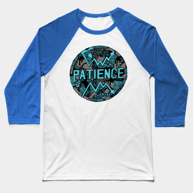 Blue Grey Circle of Patience Baseball T-Shirt by kenallouis